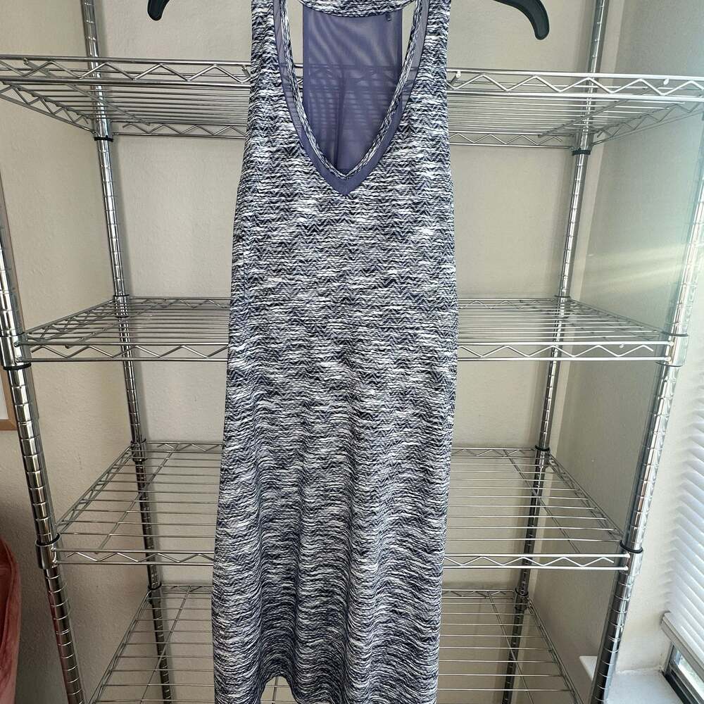 Athletic Works Black & White Striped Racerback Tank Top